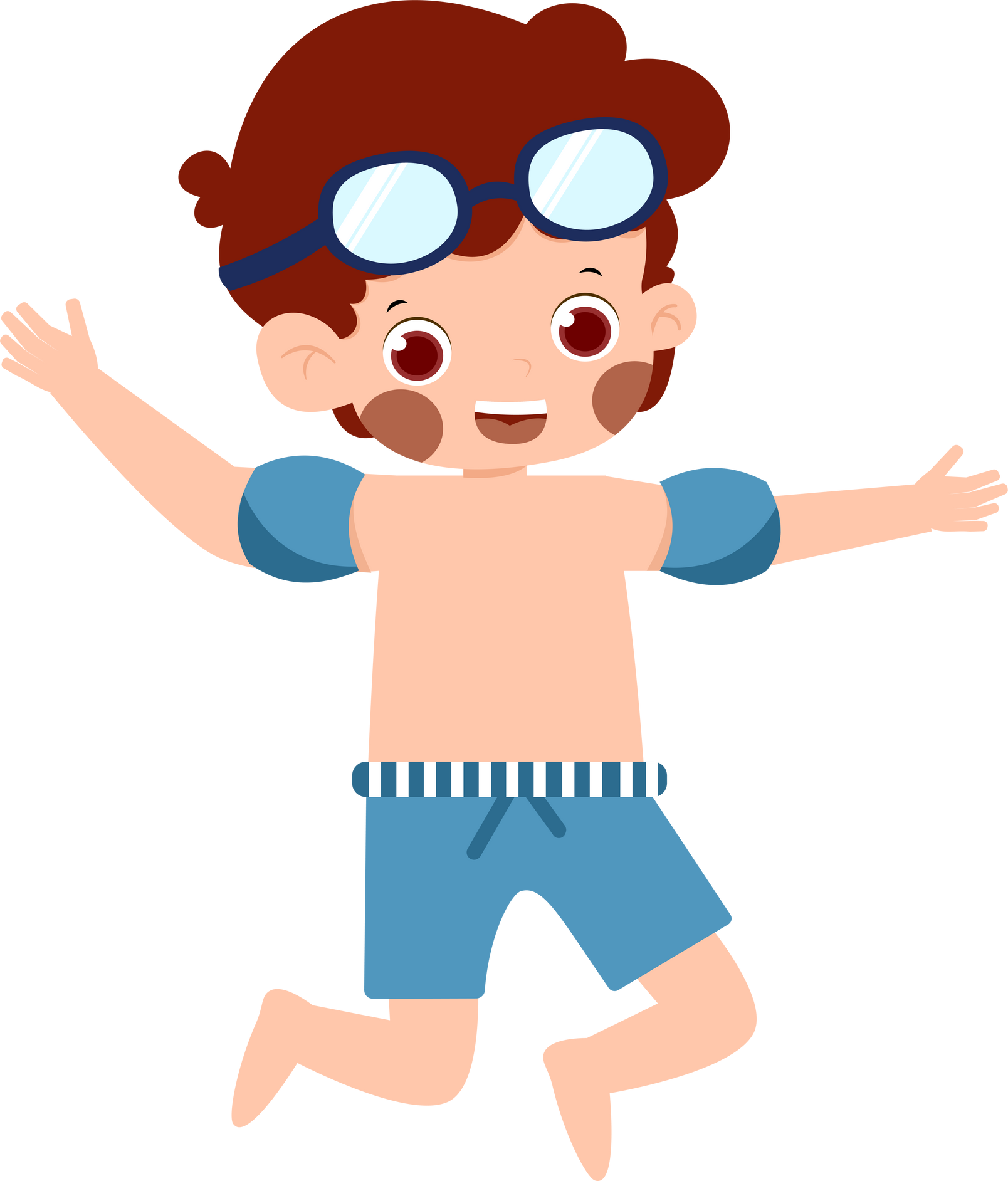 swimming kid illustration